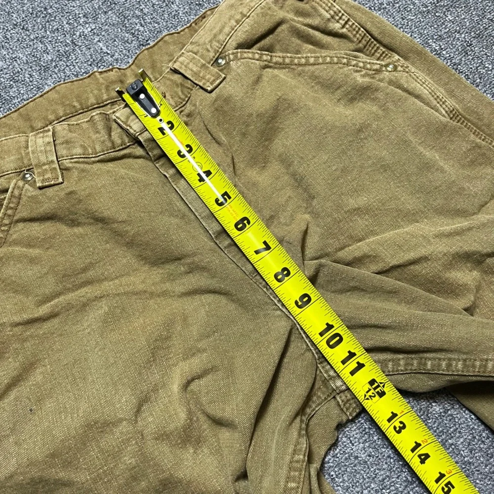 Vintage Lee Dungarees Carpenter Pants 34x30 Brown Canvas Workwear Utility 90s
